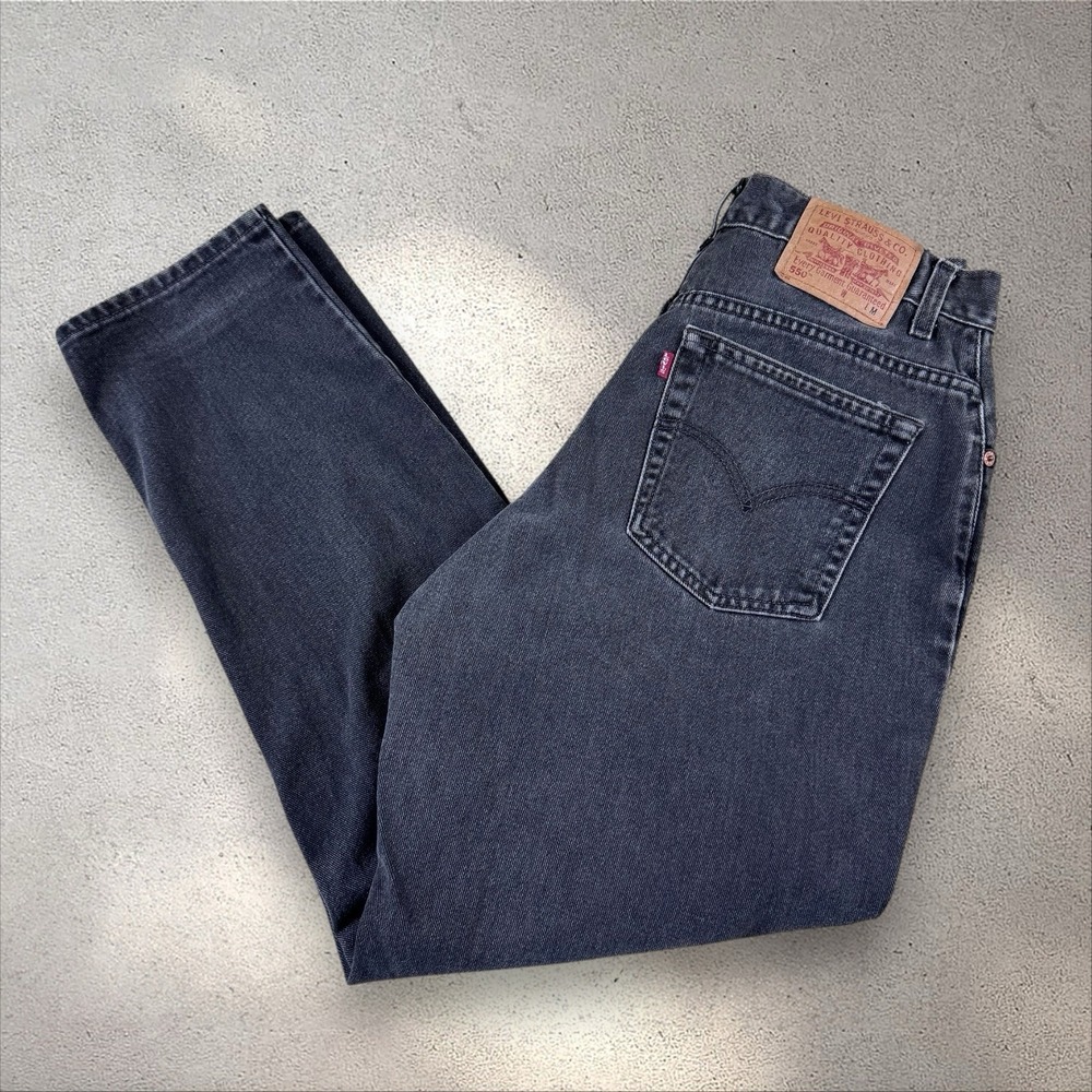 Vtg 90s Levis Jeans 550 Womens 14 (Fit 30x30)‎ Relaxed Straight 90s Black Baggy